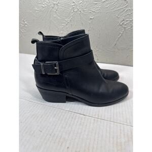Vince‎ Camuto Women’s Peamer Ankle Boots Black Leather Buckle Straps Size 6.5